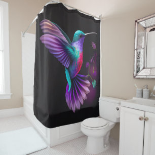 Rideaux De Douche Élégante oeuvre Turquoise couleur pourpre de colib