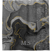 Rideaux De Douche Elégante parties scintillant en marbre gris (Devant)