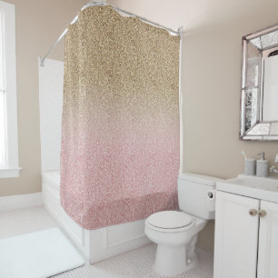 Rideaux De Douche Élégante Parties scintillant Rose Gold et Gold Spa