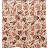 Rideaux De Douche Elégante Pêche Florale (Devant)