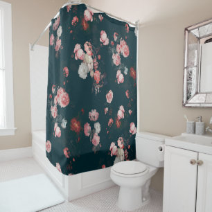Rideaux De Douche Elégante Roses Florales Roses Roses Roses Rose