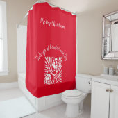 Rideaux De Douche Élégante saison des Fêtes Rouges (En situation)