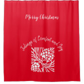 Rideaux De Douche Élégante saison des Fêtes Rouges (Devant)