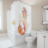 Rideaux De Douche *~* Élégante Sirène Florale Poisson Beau Simple  (En situation)
