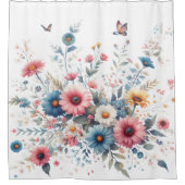 Rideaux De Douche Élégantes fleurs florales (Devant)