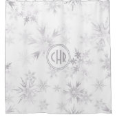 Rideaux De Douche Élégants flocons blancs d'hiver (Devant)