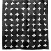 Rideaux De Douche Elégants points d'aquarelle noire (Devant)