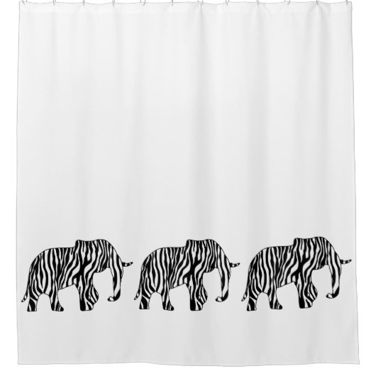 Rideaux De Douche Elephant avec Zebra Stripes + vos idées (Devant)