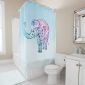 Rideaux De Douche Eléphant Cute Paisley (En situation)