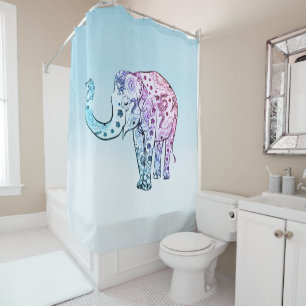 Rideaux De Douche Eléphant Cute Paisley
