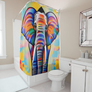Rideaux De Douche Éléphant de safari africain coloré