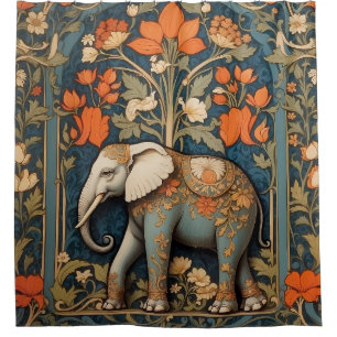 Rideaux De Douche Eléphant décoré William Morris Inspiré Floral