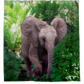Rideaux De Douche Éléphant et jungle (Devant)