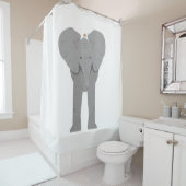 Rideaux De Douche éléphant et oiseau (En situation)