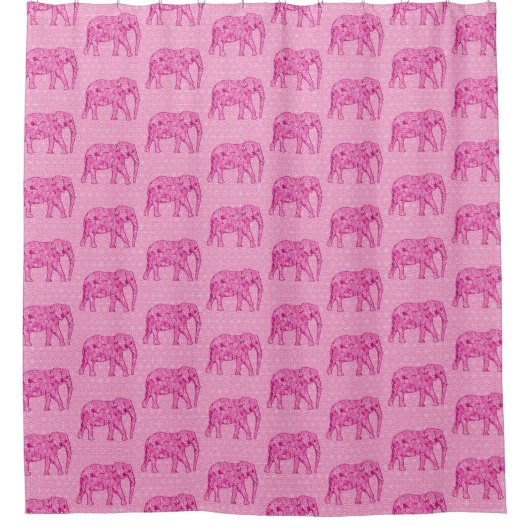 Rideaux De Douche Éléphant fleur - rose fuchsia (Devant)