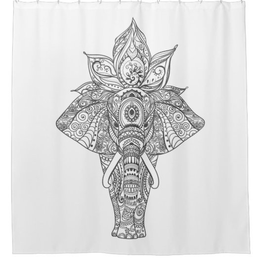 Rideaux De Douche Éléphant inspiré (Devant)