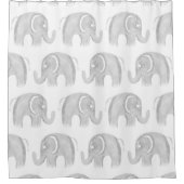 Rideaux De Douche Éléphant mignon en pastel d'aquarelle moderne de (Devant)