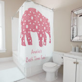 Rideaux De Douche Eléphant rose personnalisé (En situation)