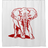 Rideaux De Douche Eléphant Rouge Et Blancs (Devant)
