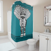Rideaux De Douche Eléphant tribal (En situation)