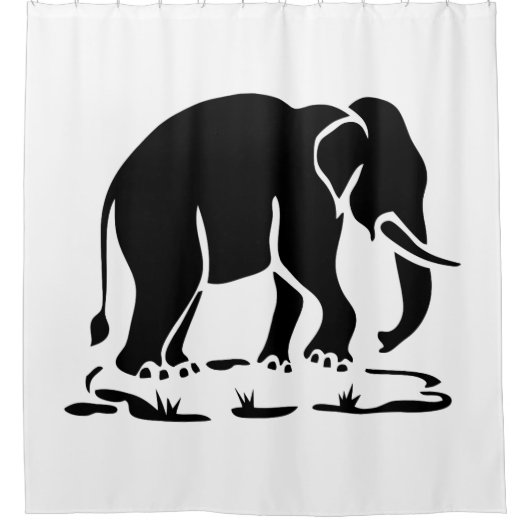 Rideaux De Douche Éléphants d'Asie devant panneau de randonnée d'élé (Devant)