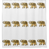 Rideaux De Douche Éléphants de marche de fantaisie d'or (Devant)