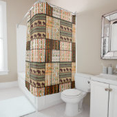 Rideaux De Douche Eléphants de Patchwork : Texture ornementale (En situation)