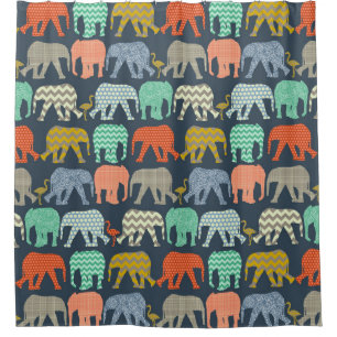 Rideaux De Douche éléphants et flamants Sienne