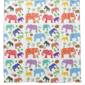 Rideaux De Douche Eléphants tropicaux (Devant)