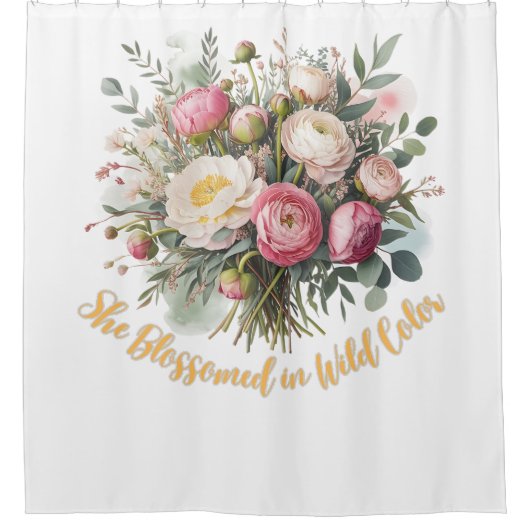 Rideaux De Douche Elle s'épanouit dans la couleur sauvage (Devant)