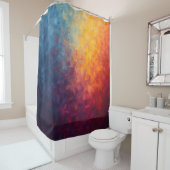 Rideaux De Douche Ember Fade – Art de feu abstrait pour douche (En situation)