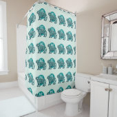 Rideaux De Douche Emblème turquoise du tigre (En situation)