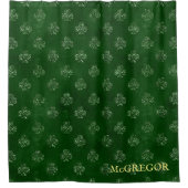 Rideaux De Douche Emerald Green Irlandais Shamrock Monogramme de lux (Devant)