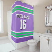 Rideaux De Douche Emerald Green White Stripes Sports Jersey (En situation)