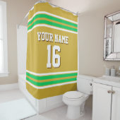 Rideaux De Douche Emerald Green White Stripes Sports Jersey (En situation)