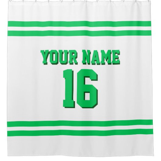 Rideaux De Douche Emerald Green White Stripes Sports Jersey (Devant)
