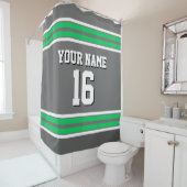 Rideaux De Douche Emerald Green White Stripes Sports Jersey (En situation)