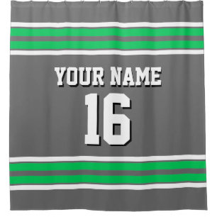 Rideaux De Douche Emerald Green White Stripes Sports Jersey