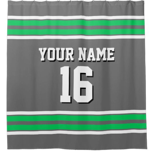 Rideaux De Douche Emerald Green White Stripes Sports Jersey (Devant)
