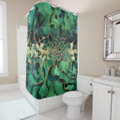 Rideaux De Douche Emerald Marbre cellules art abstrait (En situation)