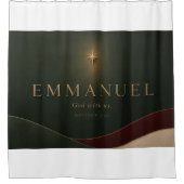 Rideaux De Douche EMMANUEL | Matthieu 1:23 Chrétien (Devant)