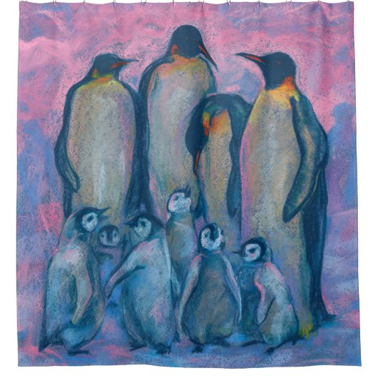 Rideaux De Douche Empereur Penguins Oiseaux Antarctiques Animaux Pei (Devant)