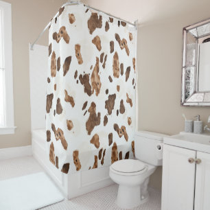 Rideaux De Douche Empreinte Chocolat Brown Vache