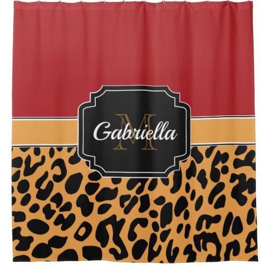 Rideaux De Douche Empreinte de léopard (Devant)