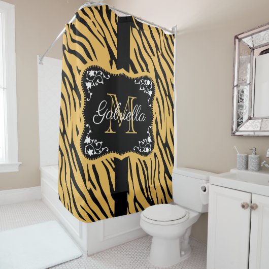 Rideaux De Douche Empreinte de léopard (En situation)