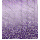 Rideaux De Douche Empreinte de léopard argenté violet ombre (Devant)