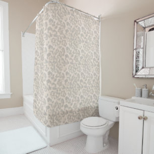 Rideaux De Douche empreinte de léopard beige.
