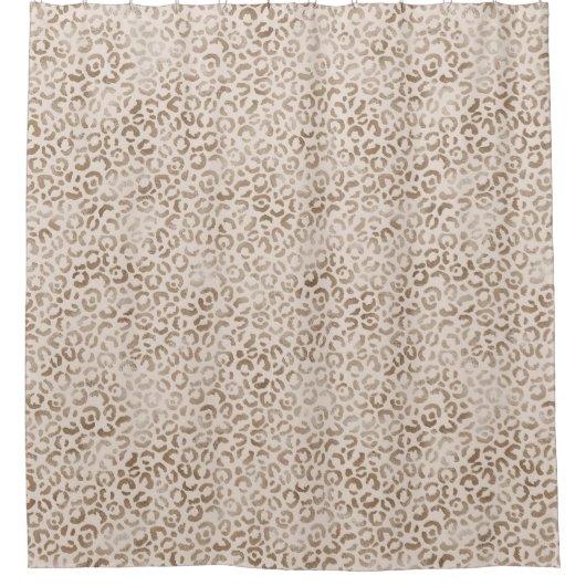 Rideaux De Douche Empreinte de léopard Brown de crème       (Devant)