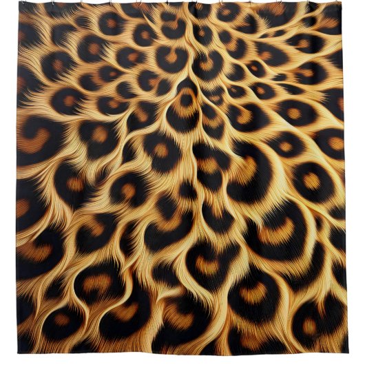 Rideaux De Douche Empreinte de léopard chic (Devant)