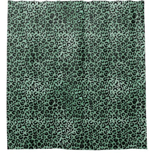 Rideaux De Douche Empreinte de léopard de Glam vert Emerald (Devant)
